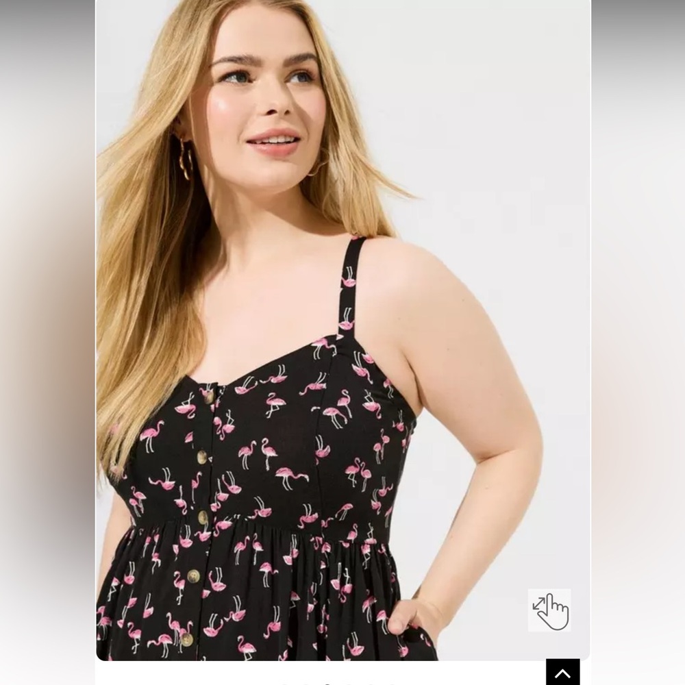 Torrid mini rayon slub fit lace up back fit and flare dress. - Picture 8 of 10